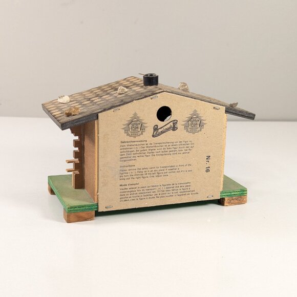 Vintage Swiss Chalet Weather House, Alpine Novelty Cottage Thermometer Barometer - Picture 6 of 9